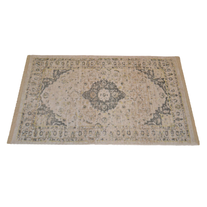MACHINE MADE POLYESTER AREA RUGS  - Cream | Classic Oriental Traditional  Design, Low Pile Machine Made Area Rugs