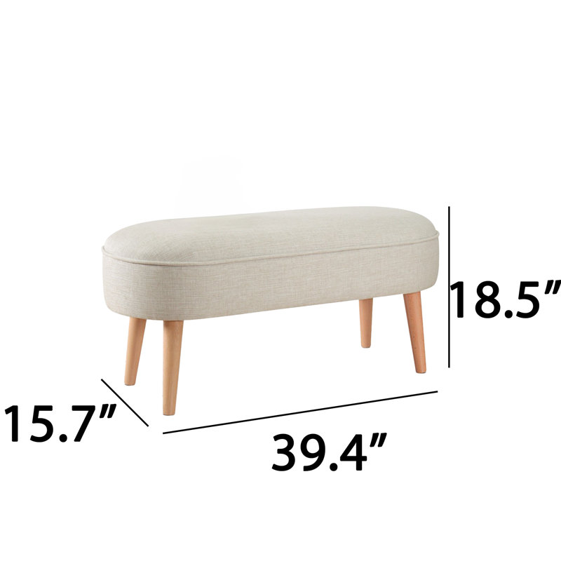 Banc rembourré en lin Kahliyah