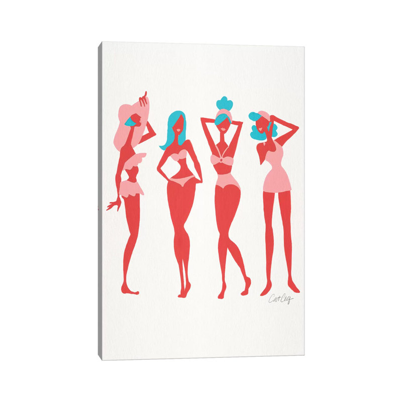 Strickler, corail et cyan, plage, bombes, art sur toile, 12 po x 8 po x 0,75 po, Non mat, Toile avec cadre noir