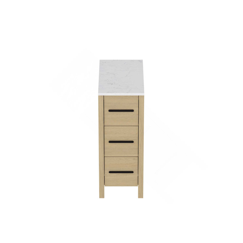 Armoire de rangement de meuble-lavabo 12 po avec comptoir et 3 tiroirs (sans lavabo)