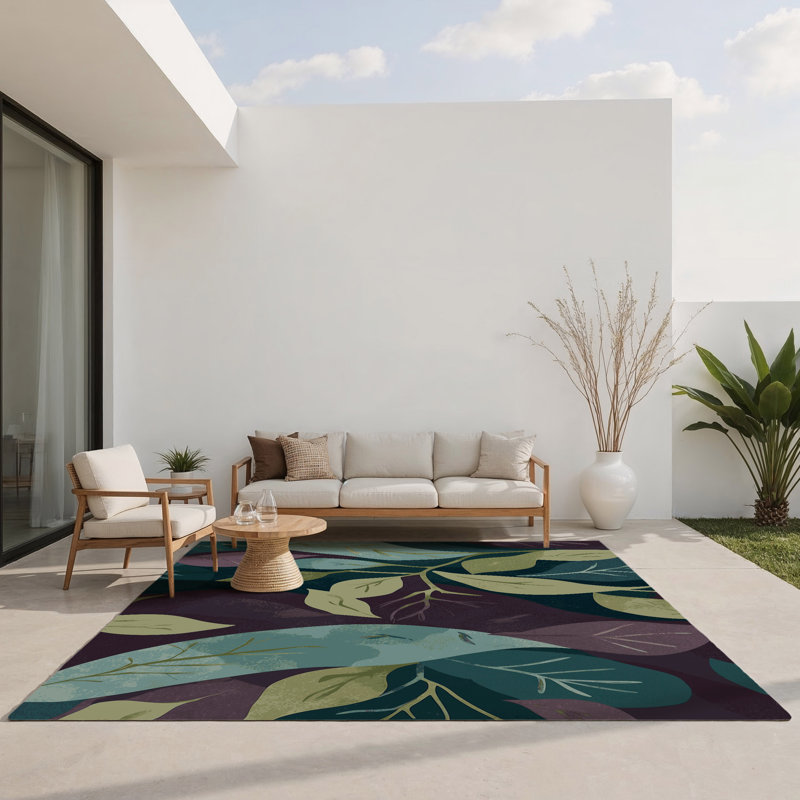 Moonlit Silhouettes Indoor And Outdoor Area Rug, Rectangle 9' x 12'