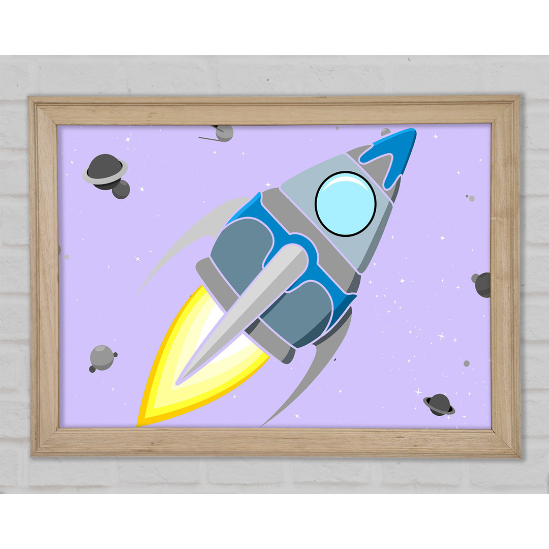 Rocket Ship Lilac - Einzelner Bilderrahmen Kunstdrucke