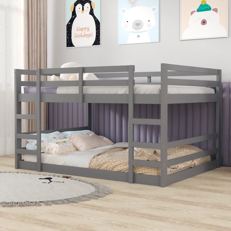Esila Kids Full Over Full Bunk Bed, Gray