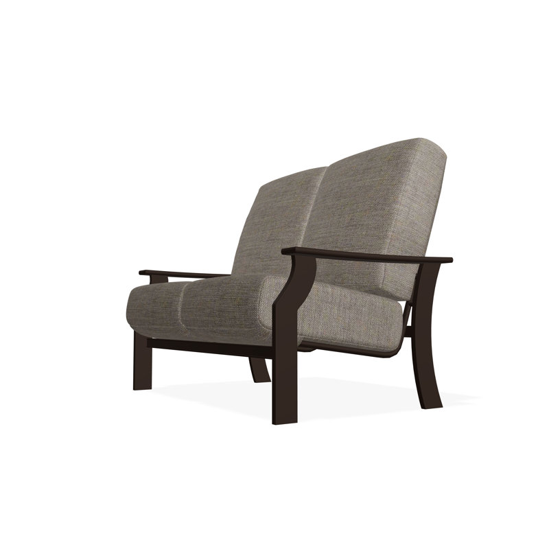 Causeuse à deux places avec siège en polymère St. Catherine, Tissage uni cendre coulée Sunbrella®, Kona