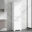 Grande armoire de rangement pour salle de bain, armoire de rangement autoportante avec deux tiroirs de tailles différentes et tablette réglable, panneau de fibres à densité moyenne avec finition peinte-10855047-20086120