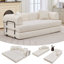 Canapé-lit convertible de 79 pouces, canapé-lit pliant 4-en-1 avec coussin, canapé-lit en chenille désossé pour le salon, sans assemblage-1458935858