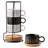 Porcelain Espresso Cup With Saucer And Metal Stand, 6 Ounce Stackable Ceramic Demitasse Espresso Mugs Cappuccino Cups Set For Latte,Coffee,Cafe Mocha,Tea(Set Of 4)