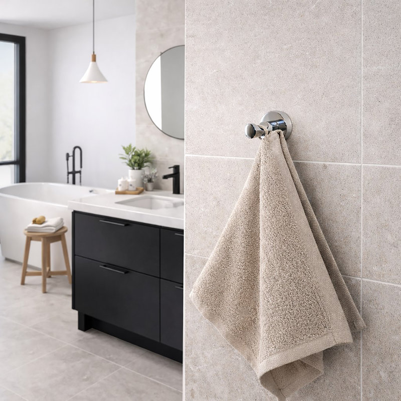 Wall Mount Bath Towel Single Robe Hook Polished Stainless Steal