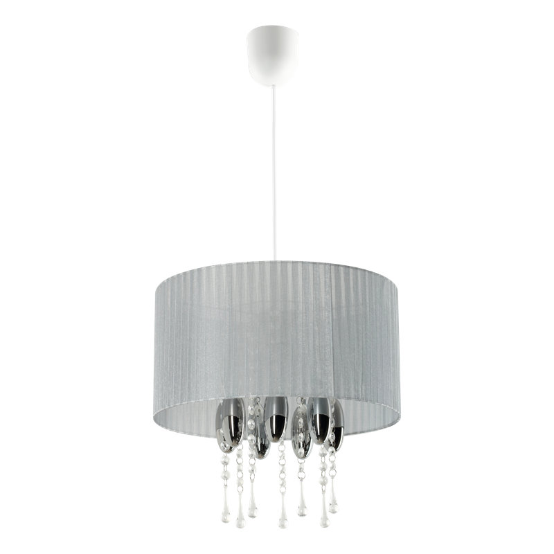 Zoe 1 - Light Drum Pendant, Grey
