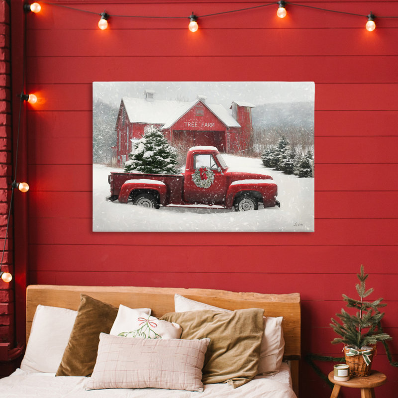 Toile ramassée Festive Tree Farm, conception par Lori Deiter, H 24 po x l 36 po