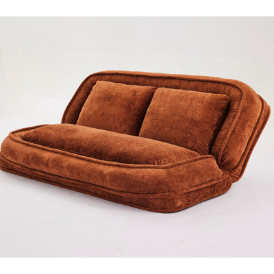 New Arrived Double Human Dog Bed Lazy With Plump Pillow Orange Chenille For Working In Living Area