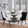 Kingson Modern Glam Tufted Two-Tone Dining Chair with Nailhead Trim & Back Pull Ring