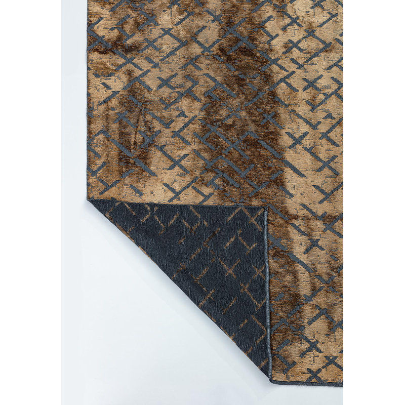 Rapture Abstract Area Rug in Brown, Rectangle 6'7" x 8'3"