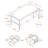 Chandelle 2-Drawer White Finish Computer Desk with Silver Metal Leg, 29.73" H X 70.45" W X 35.2" D