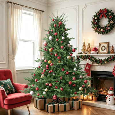 Unlit Full Conical Green Artificial Christmas Tree