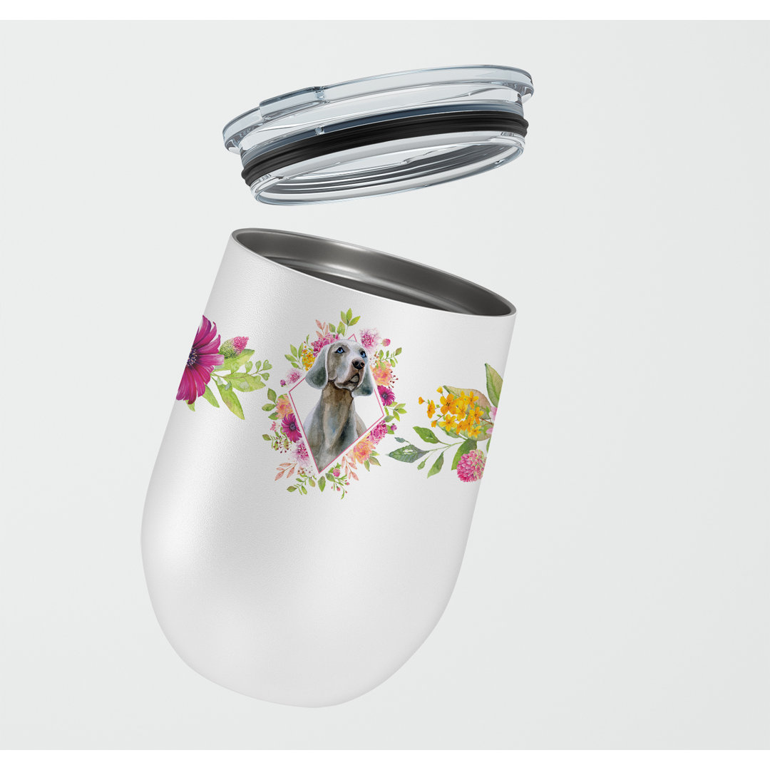 Ebern Designs Ancram 12oz. Double Wall Insulated Stainless Steel Wine Tumbler Ebern Designs Dog 