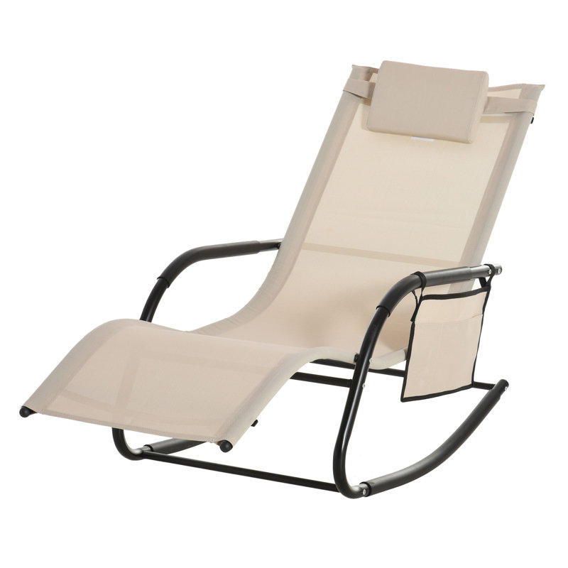 Chaise longue inclinable Daidre, Blanc crème