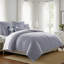 Ensemble d'édredon 8 pièces en coton indigo / ivoire-109897586