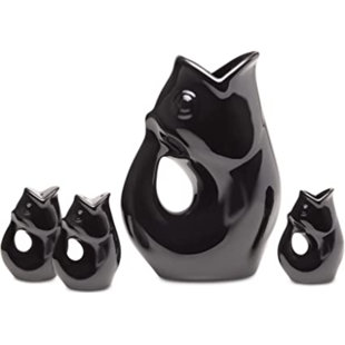 Gurgle Pot Pitcher - 4 PC Collection - 1 Extra Large, 1 Small And 1 Salt & Pepper Shaker Set