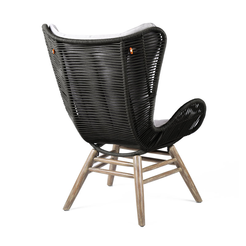 Adagio Tall Wing-back Patio Chair with Cushions, Gray
