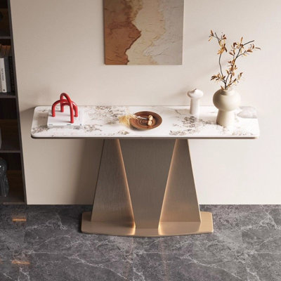 Light luxury style metal console table