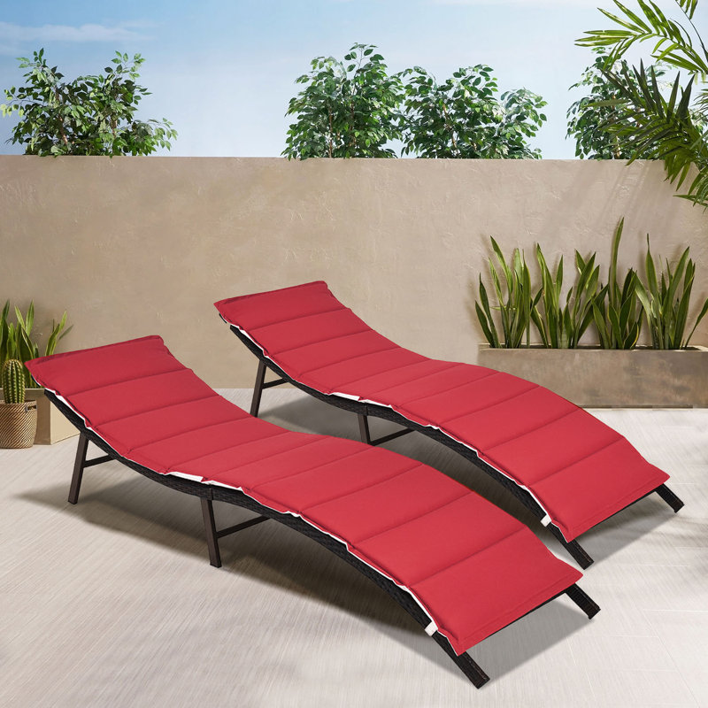 Outdoor Metal Chaise Lounge , Cushion Included