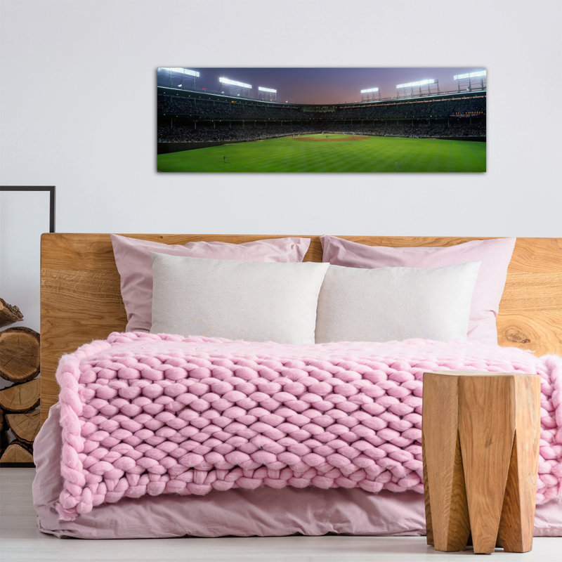 Spectateurs regardant un match de baseball dans un stade, Wrigley Field, Chicago, Cook County, Illinois, reproduction de photo sur toile