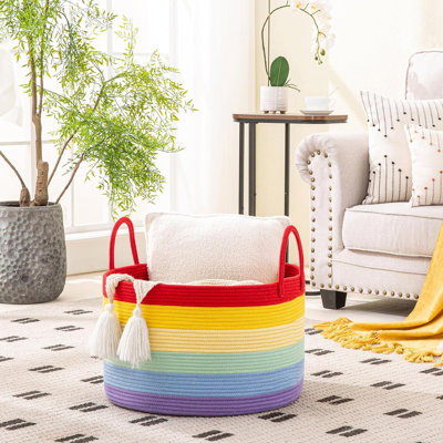 Large blanket basket (20 "x13"), woven basket for storage, baby laundry basket