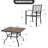 5-piece Patio Outdoor Metal Dining Set With Umbrella Hole and Faux Wood Tabletop