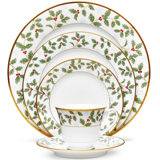 Noritake Holly and Berry Gold 5-Piece Place Setting, Service for 1