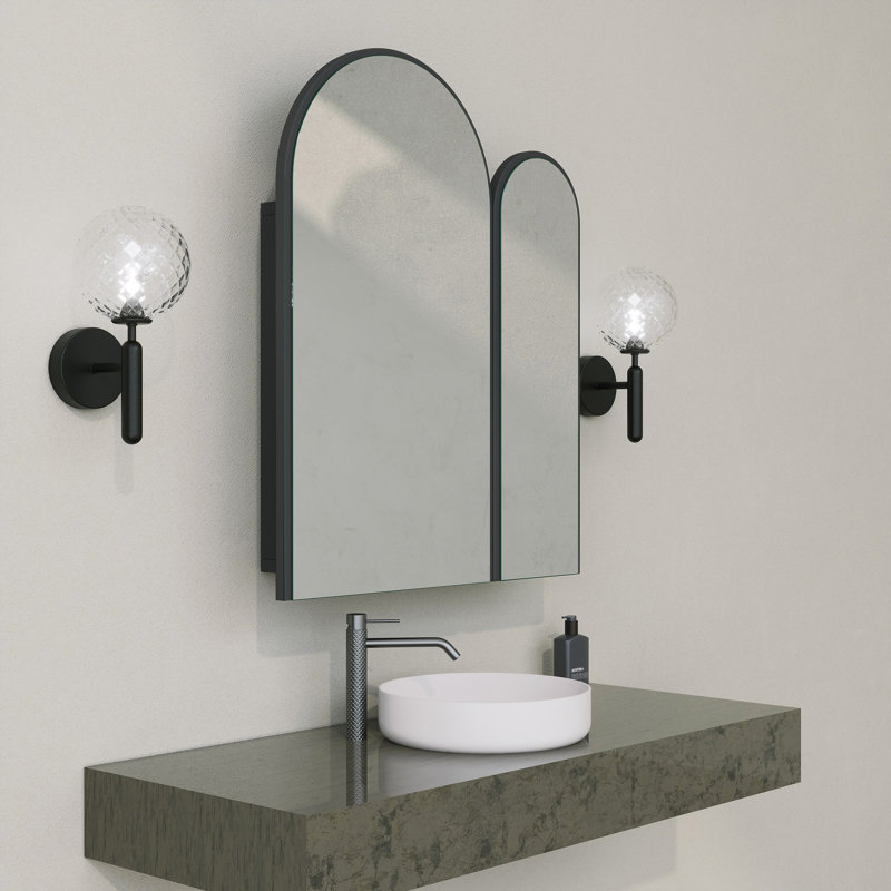Armoire de salle de bain moderne moderne avec miroir, 19,7 po x 15,7 po x 11,8 po | 100% panneau de fibres à densité moyenne avec une épaisseur de 0,7 pouce | Solution de rangement élégante et fonctionnelle pour les espaces contemporains, parfaite po
