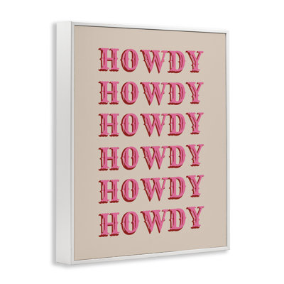 Giclée encadrée typographique «Howdy Pink», conception par CAD Designs