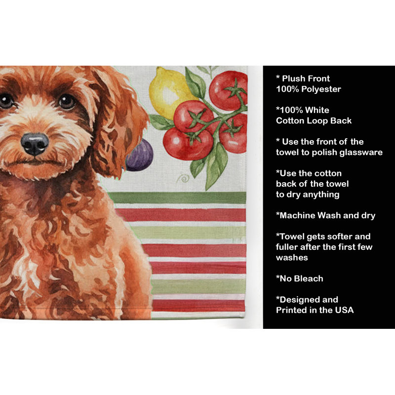 Serviette de cuisine miniature caniche, Miniature Red Poodle
