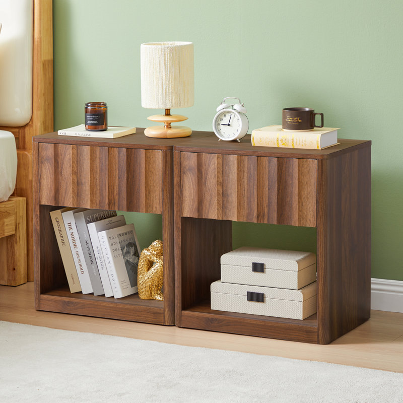 Table de chevet 19,7 po (ensemble de 2), Brun
