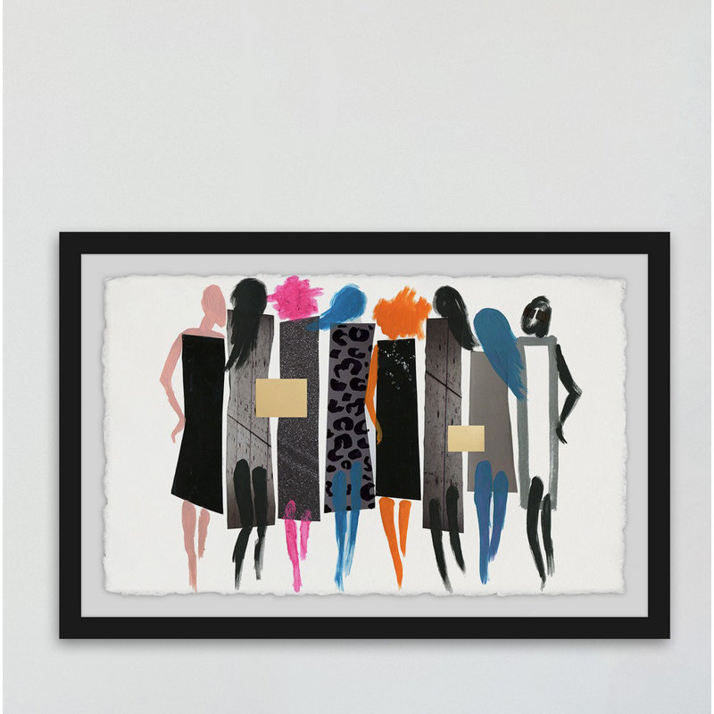 « the catwalk », reproduction de peinture à l’acrylique encadrée, 30 po x 45 po
