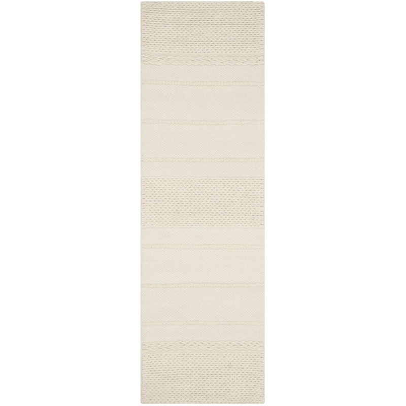 Brookneal Striped Hand-Woven Flatweave Wool/Cotton Natural Area Rug, Runner 2'3" x 6'