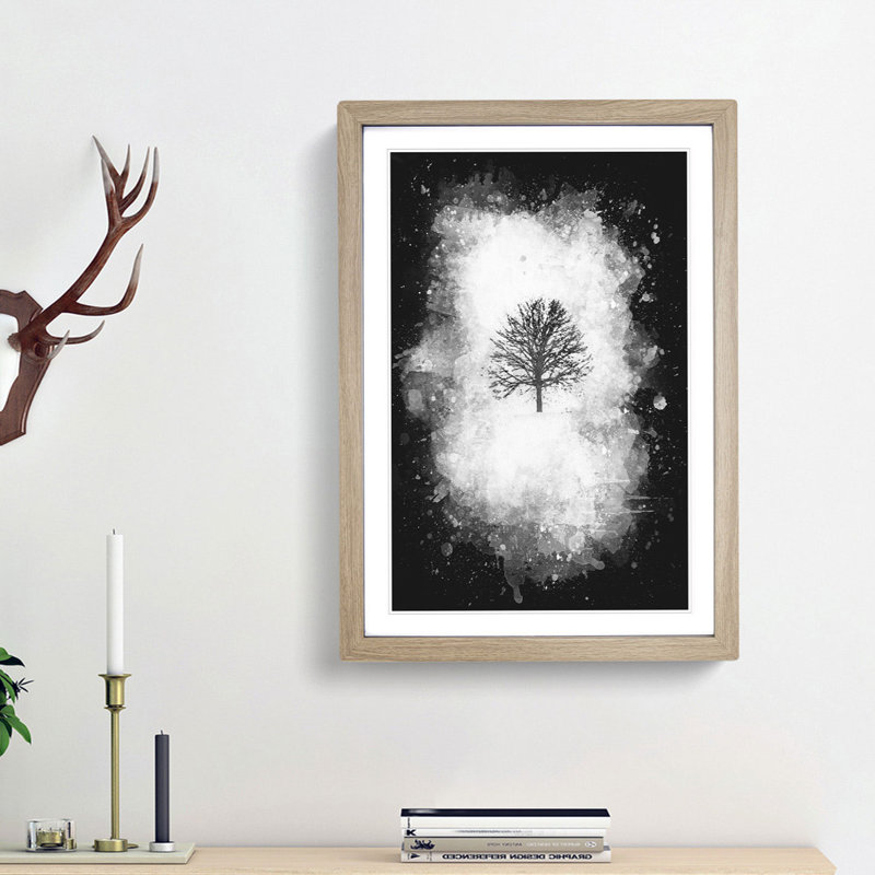 A Winter Tree - Framed Print, 45cm H x 33cm W x 2cm D, Oak Framed