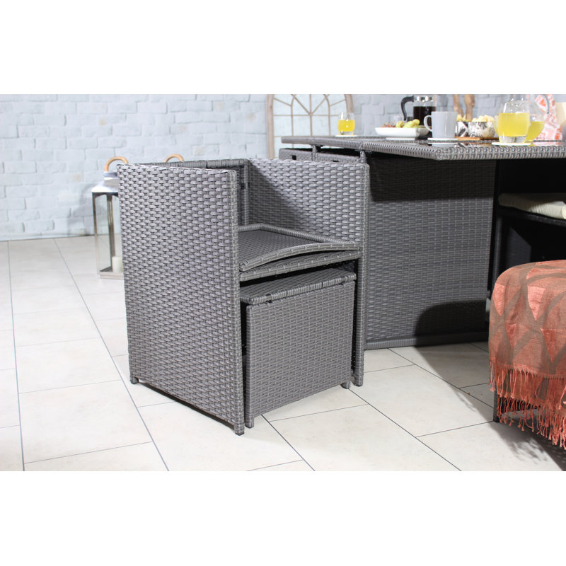 Cannes 10 Seater Cube Set including Cushions, Grey
