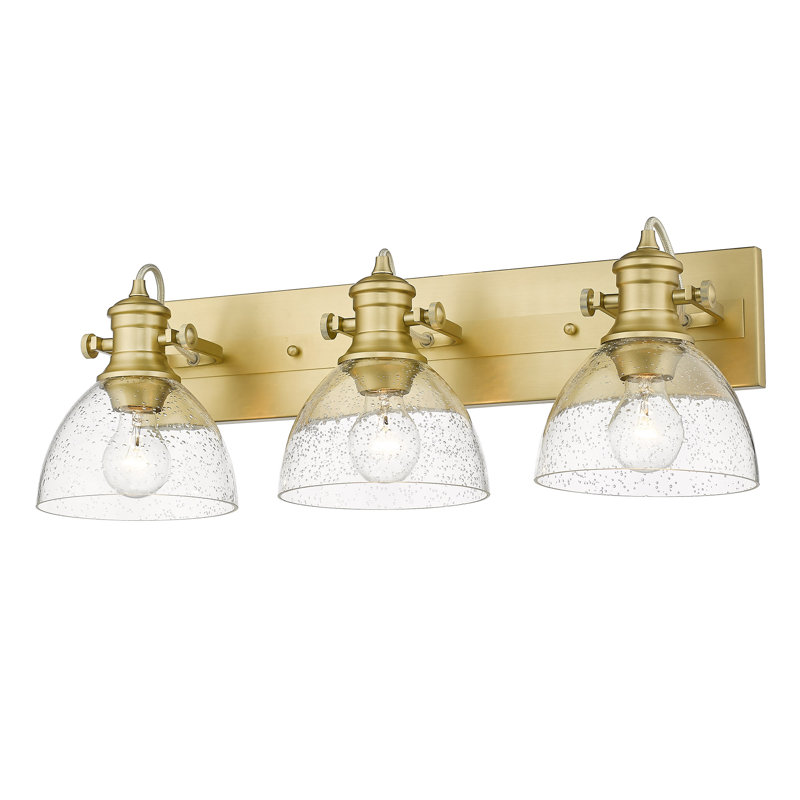 Bales 3 - Light Dimmable Vanity Light, Seeded Glass, Brushed Champagne Bronze