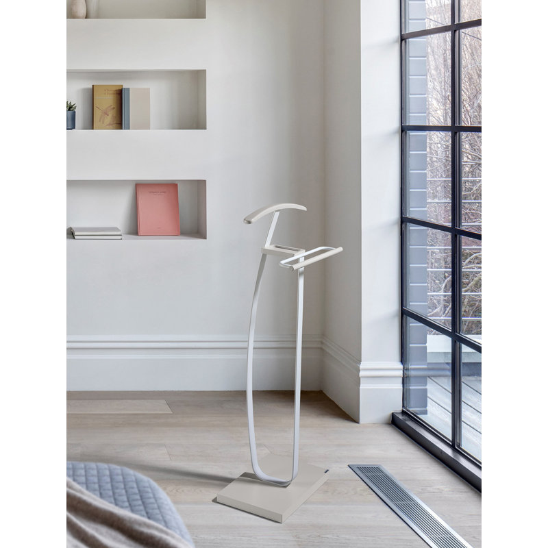 Solid Wood Freestanding Valet Stand, Mink/White