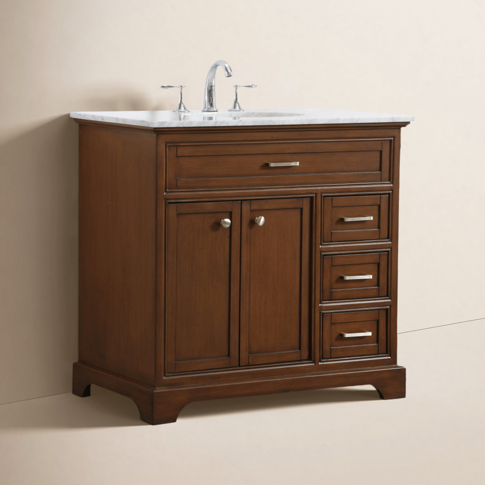 Hermes 36'' Single Bathroom Vanity, Teak
