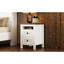 Table de chevet en bois - 2 tiroirs, blanc + brun, chambre à coucher essentielle 2 po et design compact avec espace de rangement-1278856563
