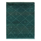 Canvello Green Color Hand Knotted Moroccan - 4'8'' X 5'11''