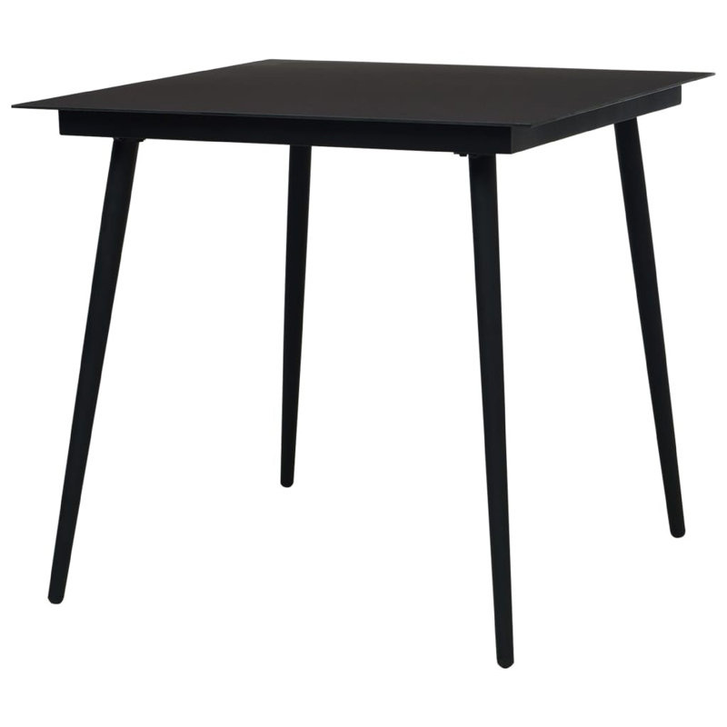 Table de salle à manger intérieure / extérieure Zimo, corps en acier noir élégant, 32 pouces