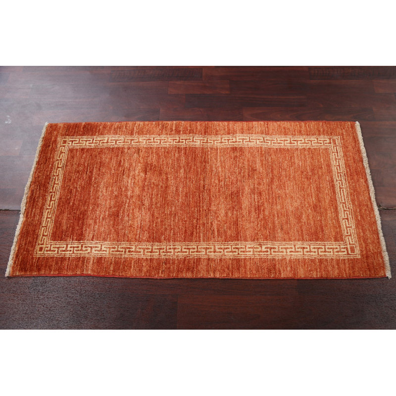 Orange Gabbeh  Oriental Runner Rug 2x5
