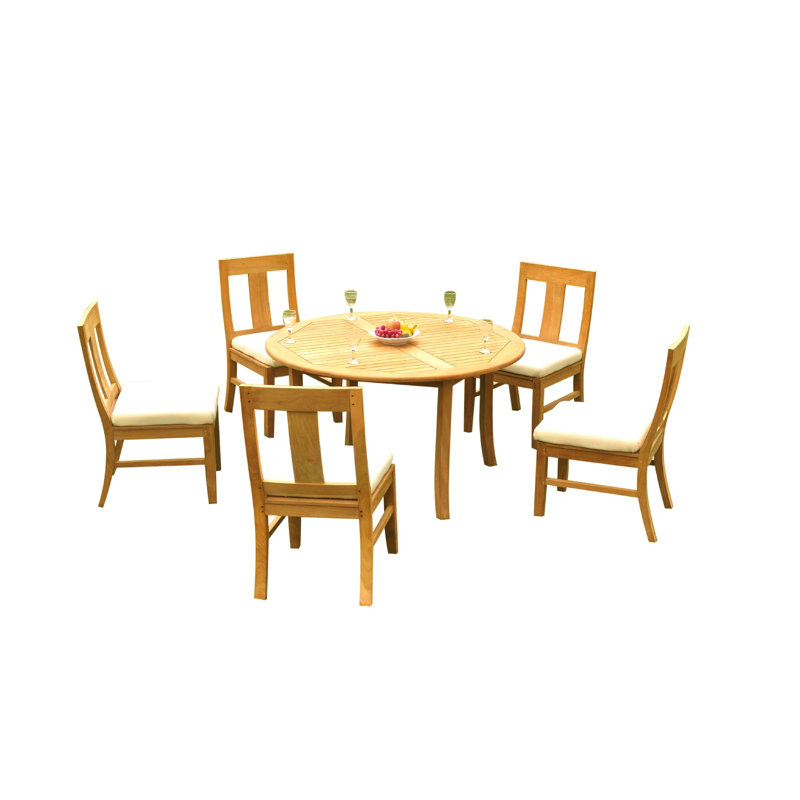 Ensemble bistro en teck Kevon, H 30,5 po x L 52 po x l 52 po, 5