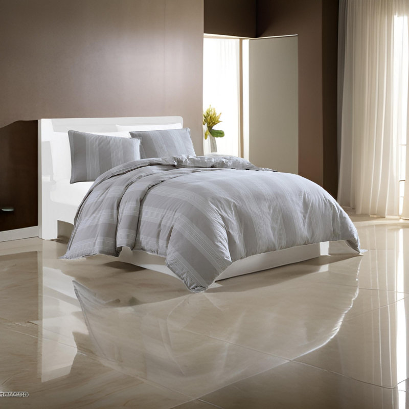 Ensemble d'édredon , Brun clair/Ivoire, Édredon pour lit simple + 2 taies décoratives st
