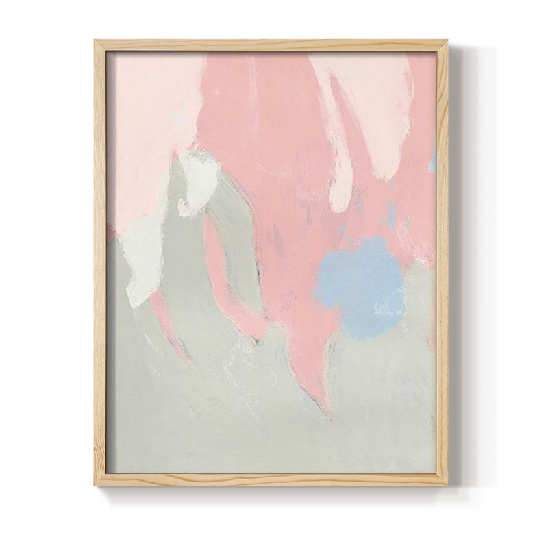 Blushing Abstract I Framed Print - Solid Wood, 11" H x 9" W