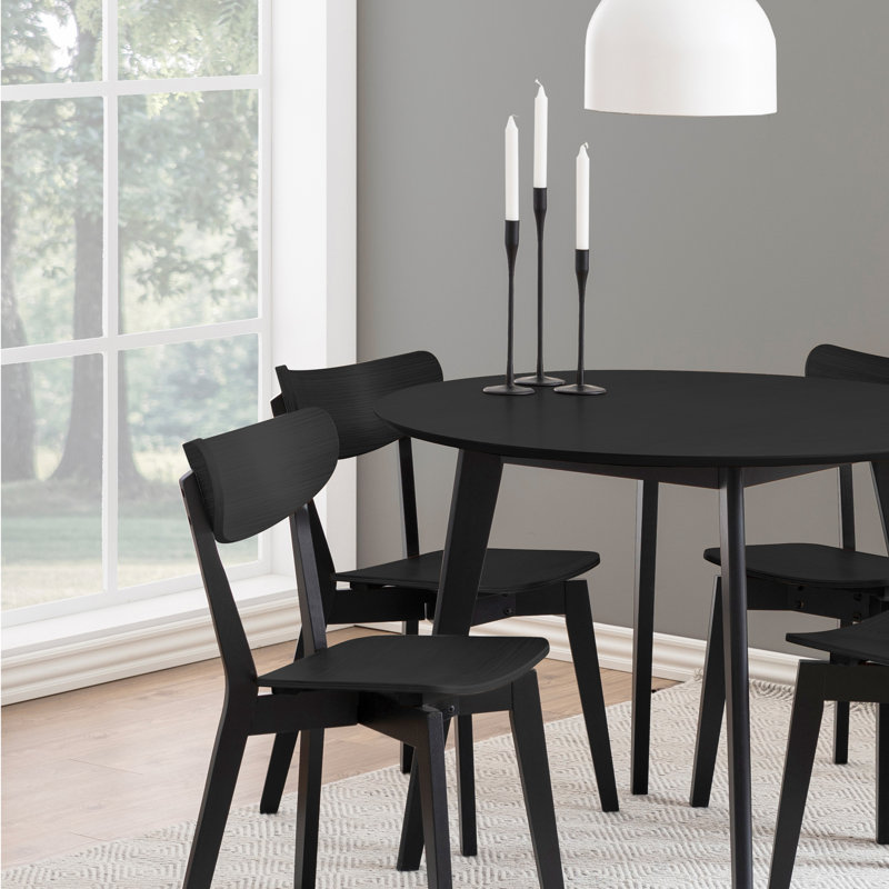 Fenja Round Dining Table, 76 H x 105 L x 105 W cm, Black
