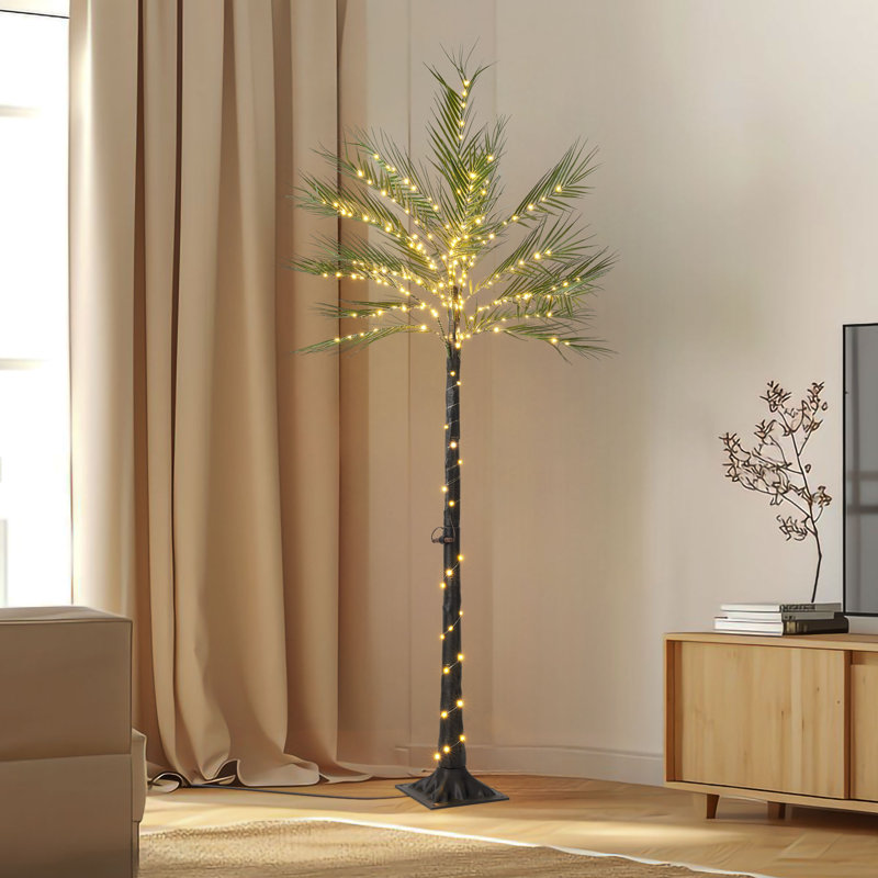 Lampe sur pied à DEL 71 po avec palmier artificiel Phoenix
